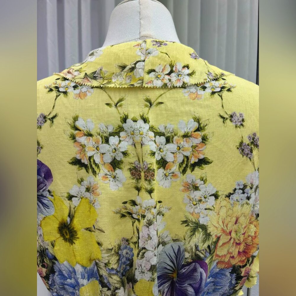 CAMILLA Appliquéd embellished floral-print linen-voile mini dress - Picture 15 of 17
